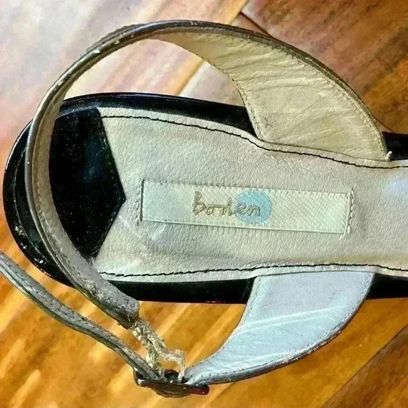 Boden Leopard/Cheetah Print With Black Patent Heels Slingback Pumps 41 (9 1/2) - Picture 5 of 10